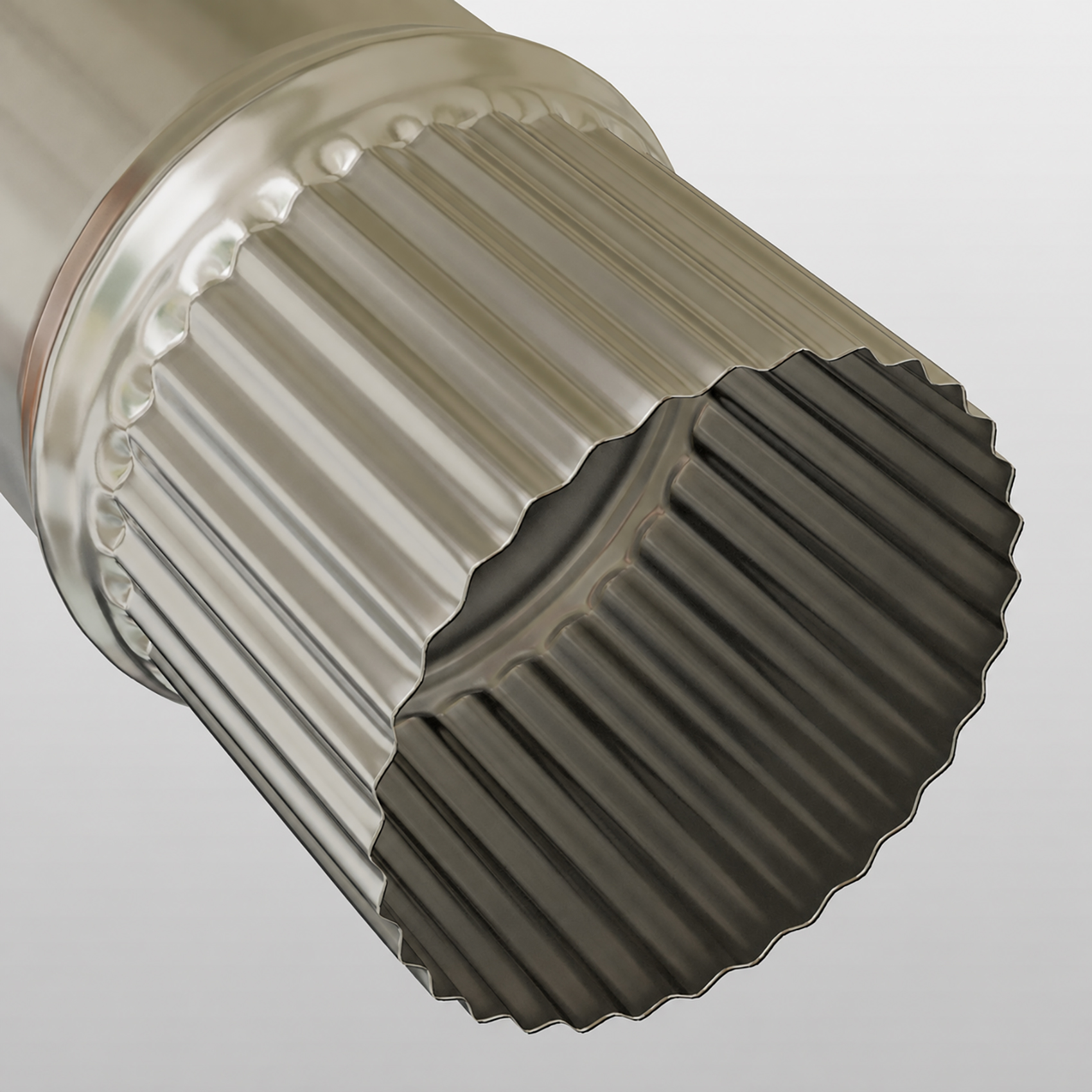 Zoom sur un tuyau en aluminié