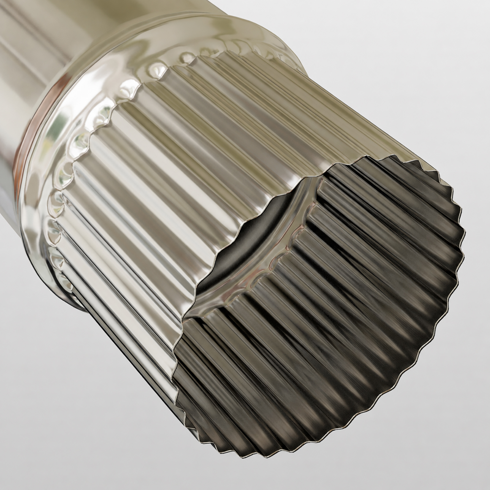Zoom sur un tuyau en aluminium