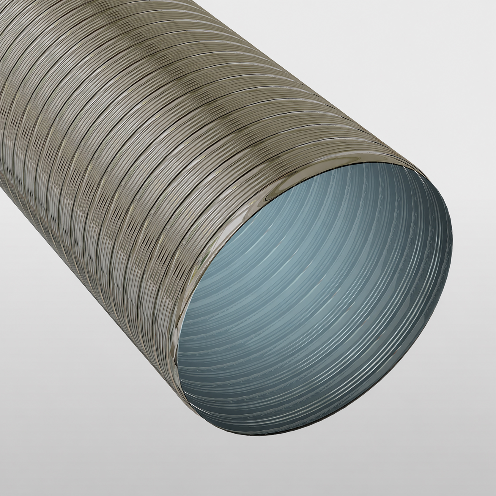 Zoom sur un tuyau flexible en aluminium pour la ventilation